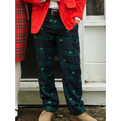 Mens embroidered holiday pants